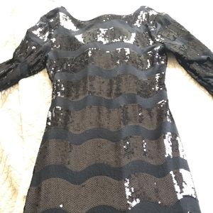 Shiny Black Mini Dress